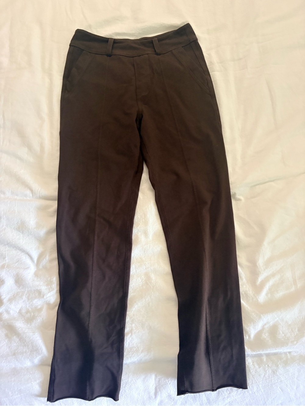SPANX Women's Brown Cropped Ponte Ankle Pants